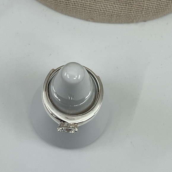 💎 Vintage 925 Sterling Silver Solitaire CZ Ring Size 7 - Picture 13 of 17